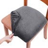 2 Pcs Stretch Velvet Dining Chair Covers, Washable Slipcovers With
