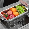 Collapsible Colander Strainer Basket, IEMIEBSHA Stainless Steel Extendable Kitchen Sink