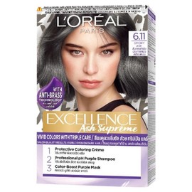 L'Oréal Paris Excellence Ash Supreme Hair Dye, 6.11 Smokey Ash, 1 Piece / 로레알파리 엑셀랑스 애쉬 슈프림 염모제, 6.11 스모키 애쉬, 1개