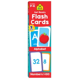 School Zone Get Ready for School Flash Cards: Learn the Alphabet & Numbers Combo Pack, Preschool, Kindergarten, ABCs, Uppercase and Lowercase Letters, Numbers, Counting, and More