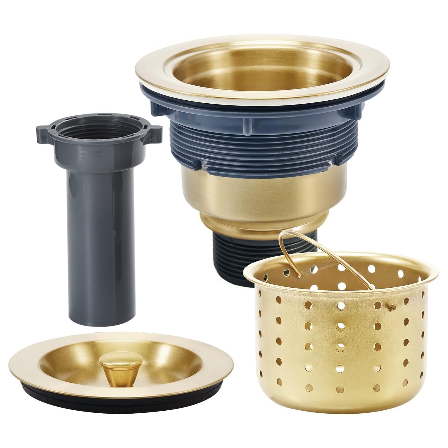 ROVOGO 3-1/2 inch Kitchen Sink Drain Assembly with Removable Deep ...