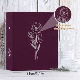 Lanpn Aesthetic A5 2 Ring Binder 2 Packs, Linen Hardcover Small Round Rings Photocard Folder Holder Planner Fits A5 Paper for Office School Journaling Collections (Purple)