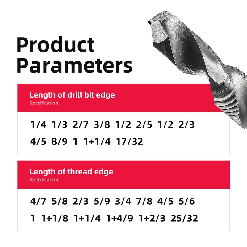 4-48 HSS Combinded Drill and Tap，Screw Tap Drill Bits for