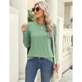 Zeagoo Long Sleeve Shirts for Women Trendy 3 Pack Fall Outfits Under Scrub Crewneck Tops Lightweight Basic Tee