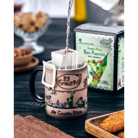 El Gusto San Ramon Costa Rican Drip Coffee Bags, Single Serve Pour Over Pouches, Light Roast, 100% Arabica, Single Origin (10-Pack, 3.53 oz)