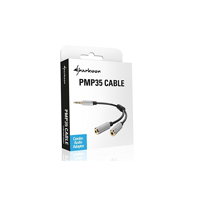 Sharkoon PMP35 Cable Combo Audio Adapter 12 cm silber