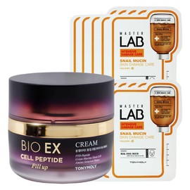 Tony Moly Bio EX Cell Peptide Fill-up Cream + Master Lab Snail Mucin Mask Sheet 10 sheets free / 토니모리 바이오 이엑스 셀 펩타이드 필업 크림+마스터랩 달팽이뮤신 마스크시트 10매 증정