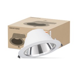 LEVANCE Downlights mit einstellbarer Lichtfarbe, Ersatz für 2x18W CFLi | energiesparend, 18 W, Aluminium (Gehäuse), Polycarbonat (Diffusor) | DL COMFORT DN 155 18W 3CCT IP54 WT
