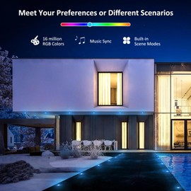 INDARUN Deck Lights Outdoor Waterproof 30 pcs, Φ1.22 RGB Smart 12V Low Voltage LED Recessed Deck Lighting with Remote, Work with Alexa/Google, Outdoor Step Stair Lights for Floor Landscape Lighting