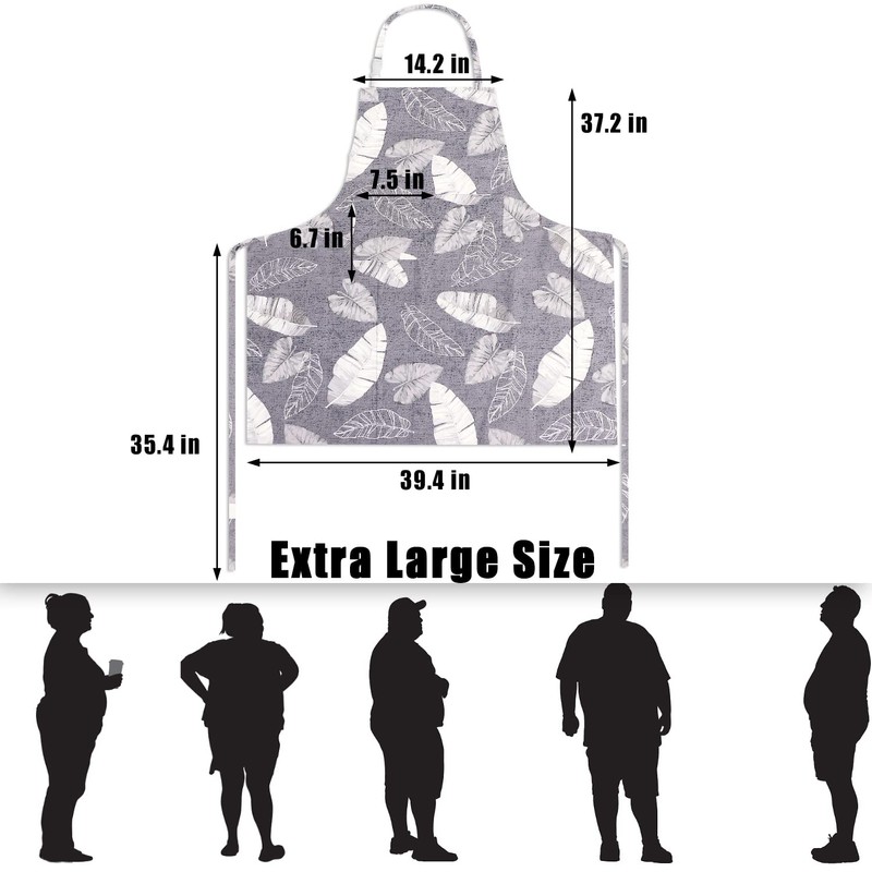 LOLOMLO Oversize Canvas Cotton Apron, Extra Large Aprons with 2