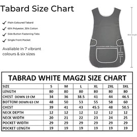 BILMASEE, Dark Grey Universal Ladies Women Tabard Apron Overall Workwear Kitchen Catering Cleaning Bar Pocket. Twill Cotton Blend (Xlarge)