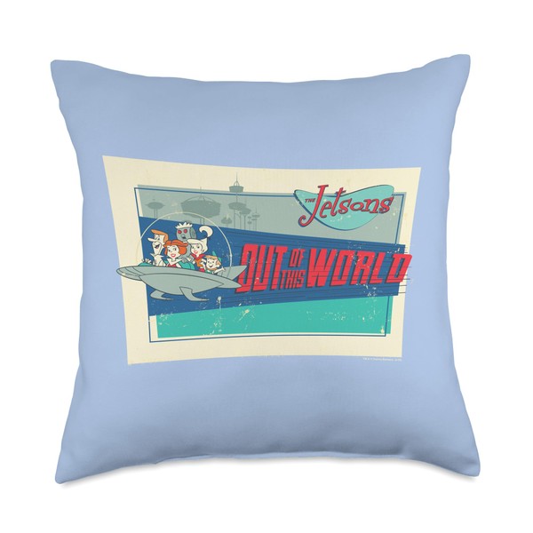 The Jetsons World Throw Pillow, 18x18, Multicolor