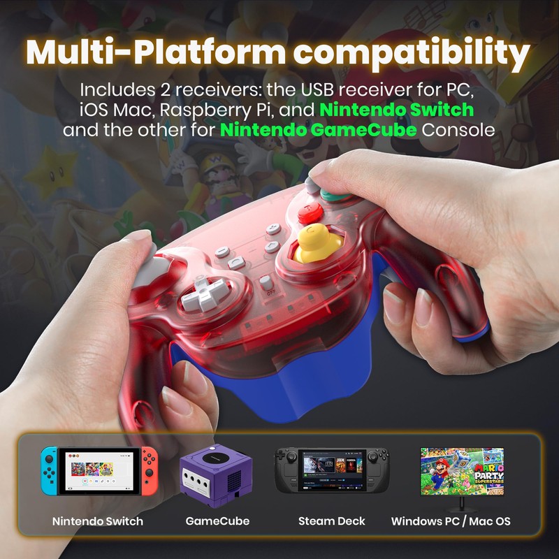 2.4 GHz Wireless GameCube Switch Pro Controller, for NGC GameCube