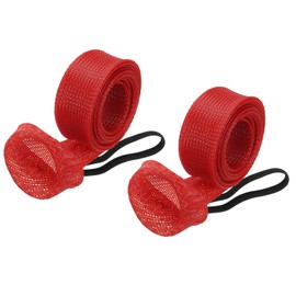 PATIKIL 75" Rod Sock 2pcs Fishing Rod Sleeve Cover Braided Pole Protector Gloves for Spinning Rod Fly Rod Ice Rod Casting Rod Red
