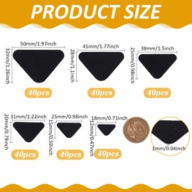 FINGERINSPIRE 240PCS Felt Noses for Dolls 6 Sizes Black Felt Noses Triangle Felt Craft Doll Nose Safety Felt Noses for Crafts Dolls Puppet Teddy Bear Crochet Toy Plush Animals DIY Making Accessories