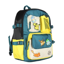 Bioworld Pokemon 16" Backpack Pikachu Eevee Charmander Squirtle Bulbasaur Utility Travel Laptop Multipurpose Backpack