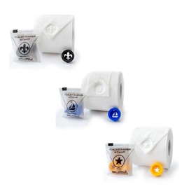 BURU SOLUTIONS Toilet Paper Stamp Elegant Voyage Trio (3 Pack) - Add a Unique Personal Touch to Your Bathroom Decor! Ideal for Housekeeping, Hotels, Rentals, Home Staging Decor