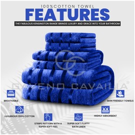 GC GAVENO CAVAILIA Hand Towels For Bathroom | 4 Piece Egyptian Cotton Towels | 500 GSM Quick Dry & Water Absorbent Towel For Gym-Spa, Royal Blue