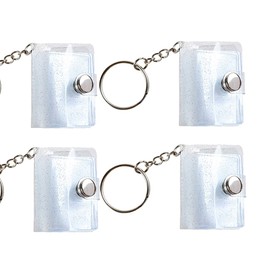 GSHLLO 4 Pcs Clear Album Keychains Mini Photo Storage Keychains Photo Card Holder Crafts Picture Keychain with 20 Pockets