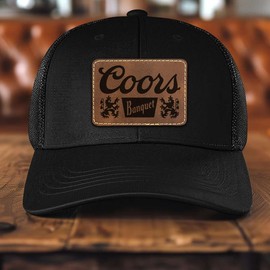 DD - Retro Trucker Cap,Coors Banquet  Leather Patch Hat, Hats for Men,Beer Hats,Drinking hat,Funny hat,tiktok trending,trend hat,hot trend - Color: Patch Only