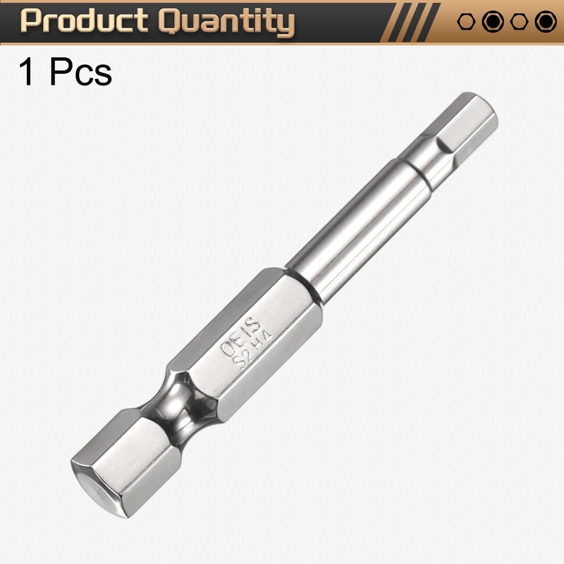 sourcing map H4.0 Hex Head Screwdriver Bit 4.0mm Metric Flat