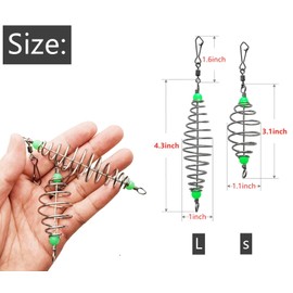 Spring Carp Fishing Feeder: 20pcs Heavy Duty Steel Bait Cage Carp Fishing Equipment (Large)