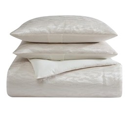 Vera Wang - King Comforter Set, Luxury Bedding Set with Matching Shams, Chic Room Essentials (Illusion Ivory, King)