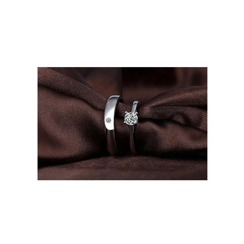 Monbelle 2 Anillos Duo Promesa Plata Fina 925 Amor Parejas