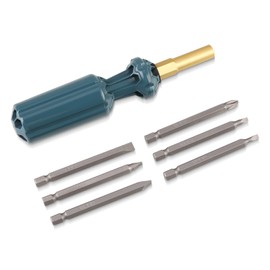multi-bit screwdriver with six 3inch bits