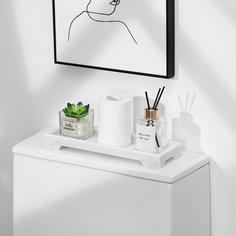 Luxspire Bathroom Vanity Tray, Resin Toilet Tank Tray, Kitchen Trays,