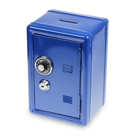 Monsterzeug Mini Safe Money Box Blue with Number Combination Mini Safe with Key