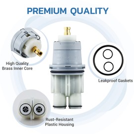 RP46074 Shower Cartridge Compatible with Delta 13/14 Series Single-Handle Faucet - Suitable for Delta Monitor MultiChoice Universal Valves Rough-in (2007-present), Includes RP22734 Bonnet Nut