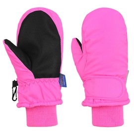 Durio Ski Gloves for Children and Toddlers, Waterproof Gloves, Warm Mittens Gloves for Children from 1 to 6 Years, Pink, XS (Suitable for 1 to 2 Years)