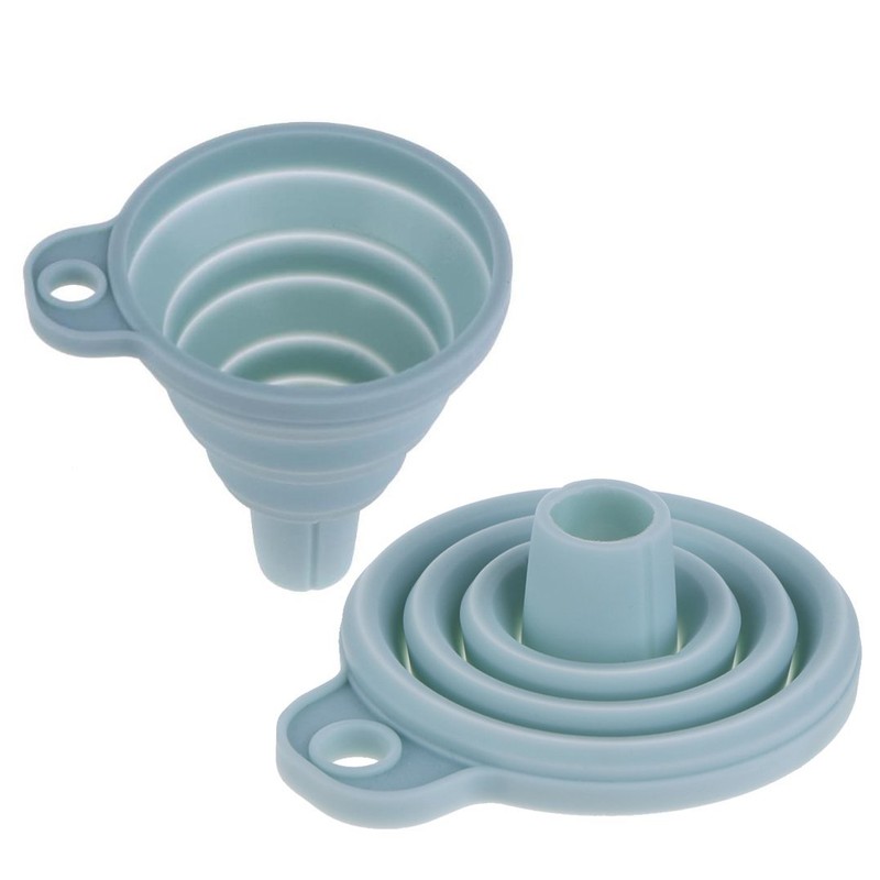 AKOAK Portable Mini Silicone Foldable Funnel, Flexible Silicone Transfer Tools