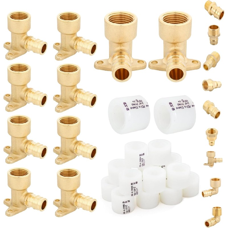 PEX A Expansion Brass Fittings, 1/2"x 1/2" Female NPT Drop-ear