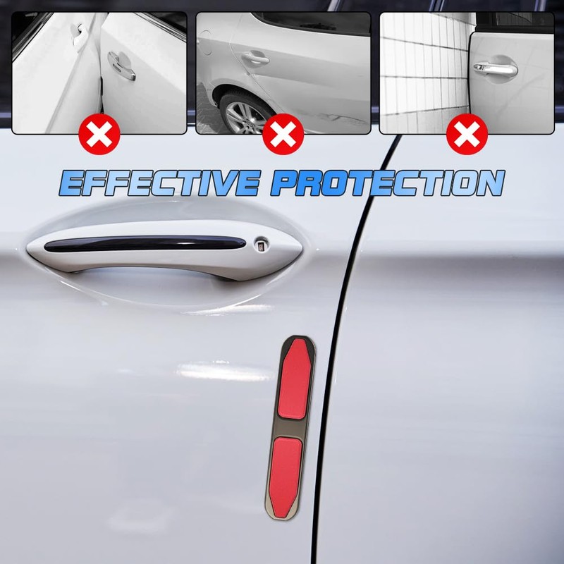 NHHEO 4Pcs Car Door Edge Guards, Universal Metal Auto Side