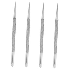 Healeved 4pcs Stainless Steel Cuticle Pusher Dual-ended Nail Art Tool for Precise Manicure and Pedicure Portable Dead Skin Remover for Home and Salon Use
