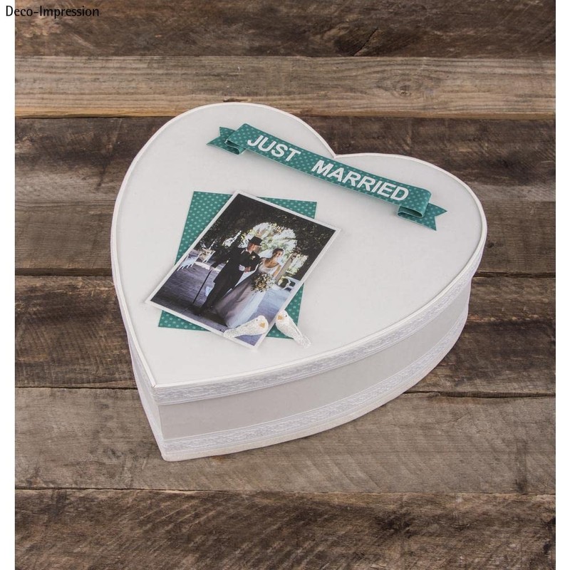 Rayher 67293102 Papier-Mâché Box Heart, FSC Rec.100%, Diameter 30 cm,