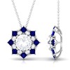 Rosec Jewels Certified Moissanite Sapphire Designer Necklace, D-Vs1 Quality, 8