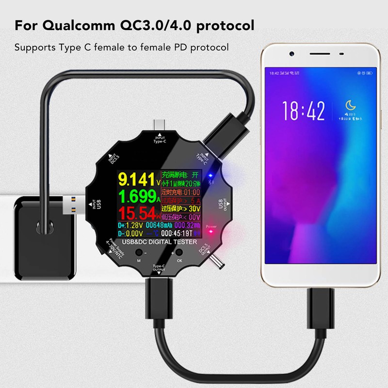 USB Digital Display Voltmeter Wireless Bluetooth Remote Control Charging Detector