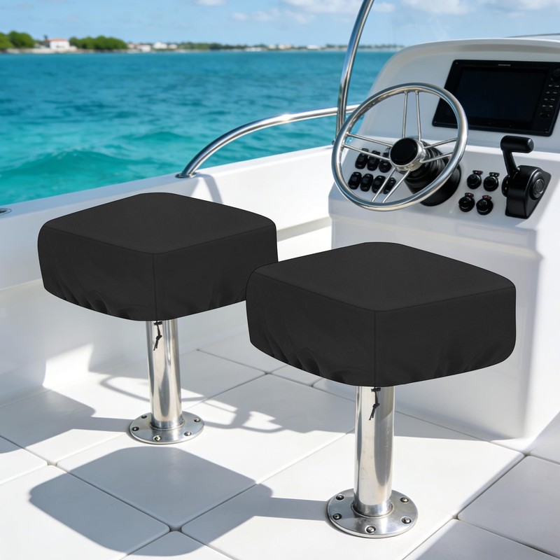 2 Pack Waterproof Boat Folding Seat Covers, Heavy Duty 420D