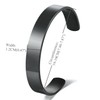 BIYONGDE 1 PC Mens Black Cuff Bracelet Solid Minimalist Stainless