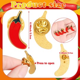 Hoteam 24 Pcs Chili Enamel Pins Bulk Set Red Chili Pepper Pins Brooches Party Supplies Pepper Festival Accessories for Clothes Hats Jackets Backpacks DIY Suitable for Men Women Adults Gifts