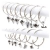 25 Pack Curtain Ring wiht Clips, Metal Decorative Drapery Window