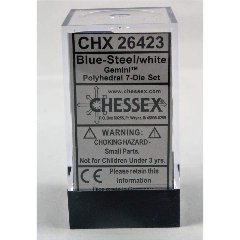 Gemini Blue Steel White 7 Die Set