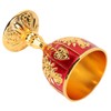 Gold Chalice 4 Inch High Zinc Alloy Retro Embossed Flower