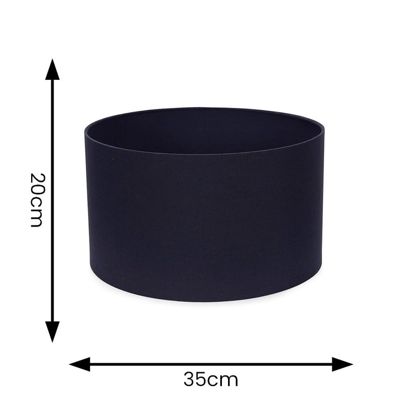 MiniSun | Medium Modern Navy Blue Fabric Drum Light Shade