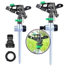 APT Pulsating Impact Sprinklers for Yard, Lawn & Garden, 80 to 5800 Ft. Sq. Adjustable Spray (2Pcs)