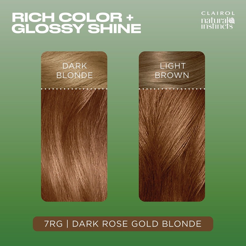 Clairol Natural Instincts Demi-Permanent Hair Dye, 7RG Dark Rose Gold