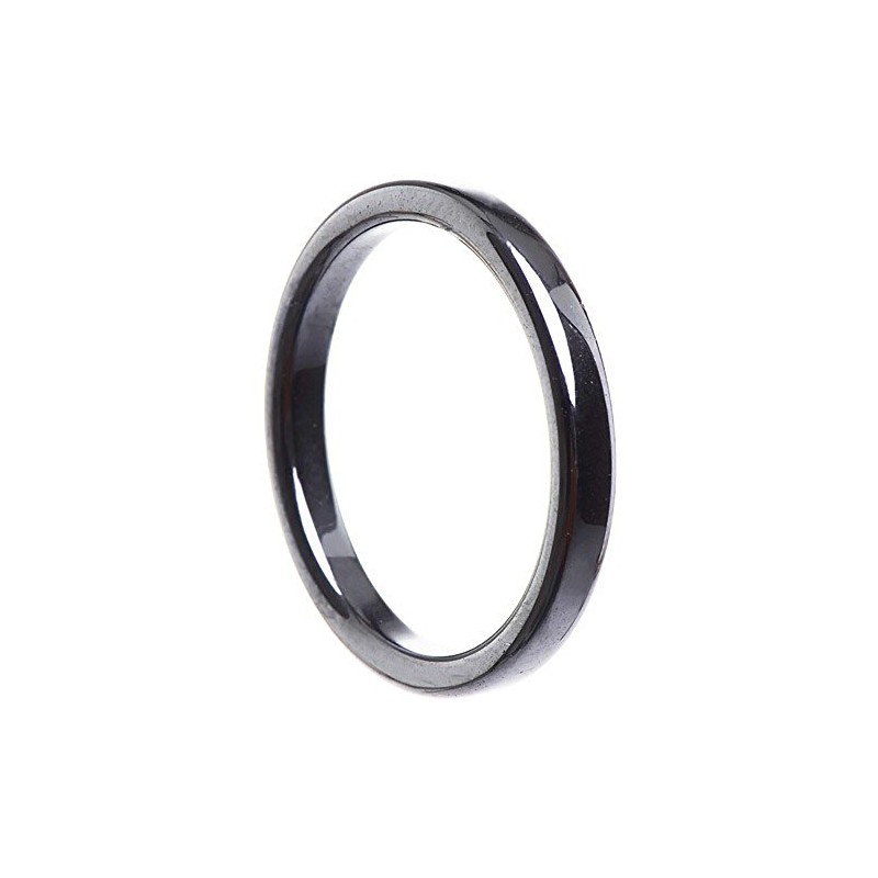 Schmuck Krone Thin Hematite Ring 3 mm Flat Grey Dark